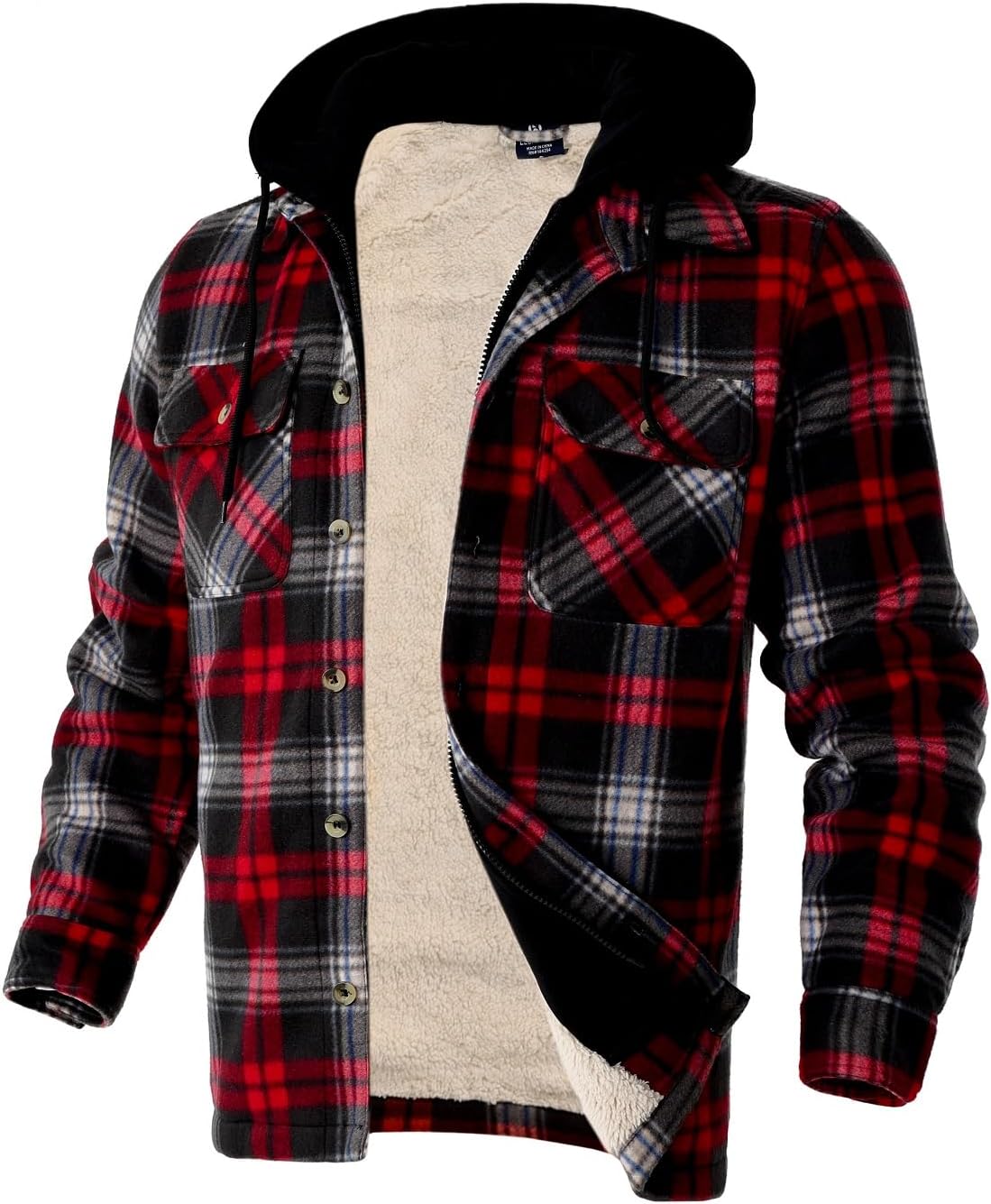 Facitisu Winter Heavy Warm Sherpa Lined Fleece Plaid Flannel Jacket Men Plus Size S-5XL Big&Tall Mens Coat - Image 2
