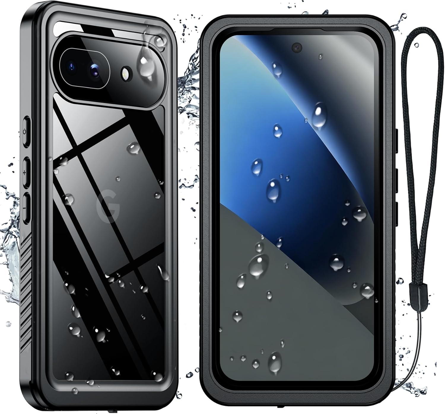 SPIDERCASE for Google Pixel 10A Waterproof Case,Built-in Screen & Camera Lens Protector[IP68 Waterproof] [Military Grade Shockproof] Full Body Protection Phone Case,Black/Clear