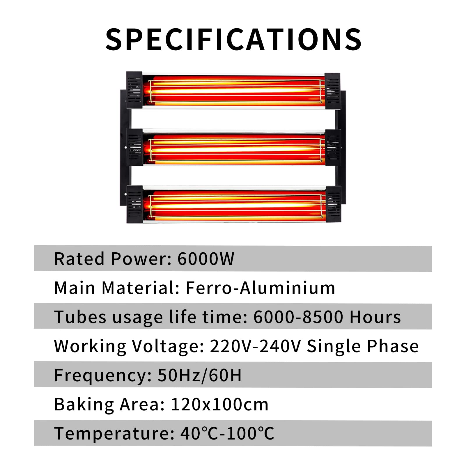 DATOUBOSS Infrarot Lacktrockner 2×3000W 230V für Autolack Blechlackierung