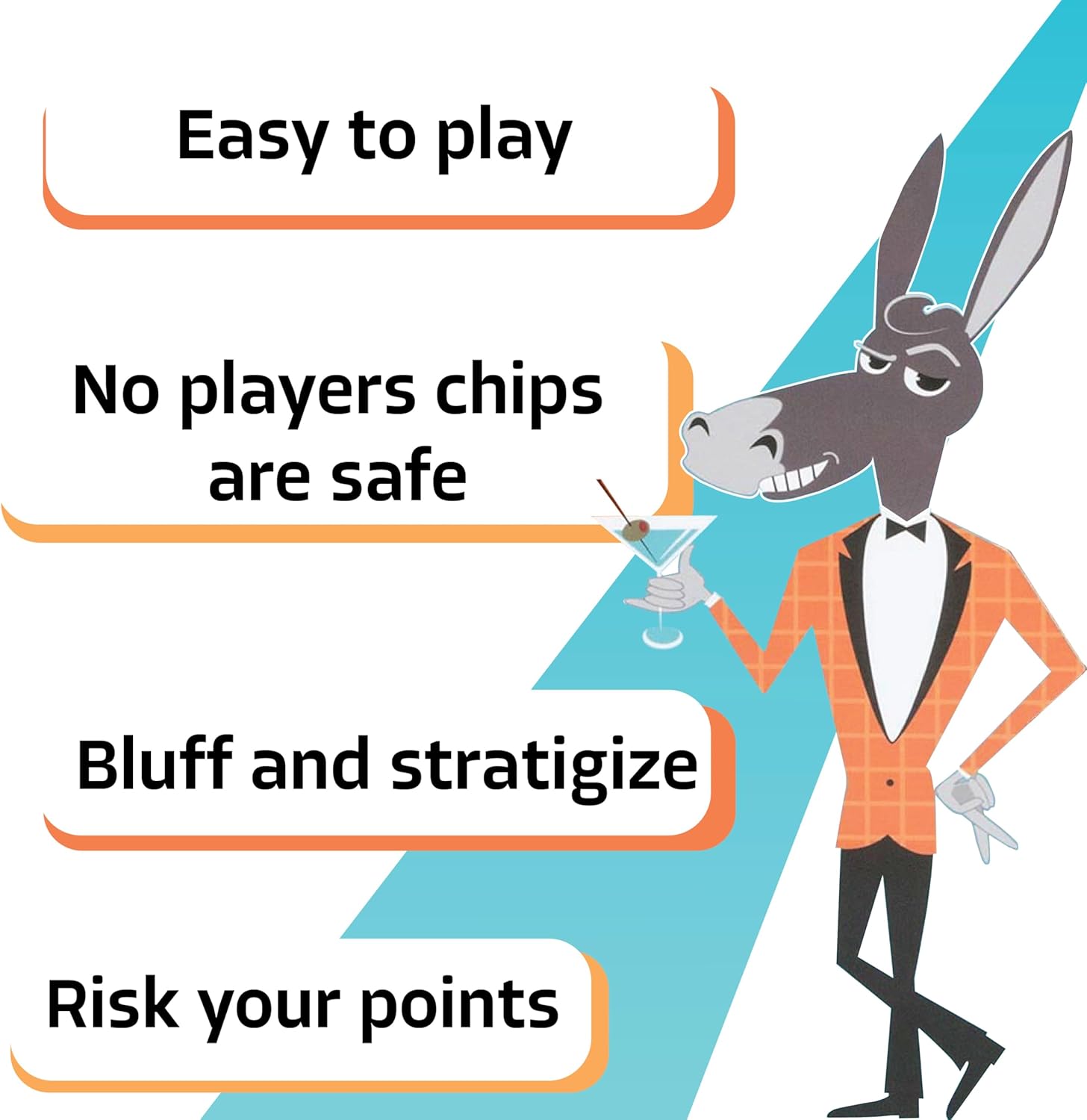 Bulldonkey Dice Game, Strategic Bluffing Game for Fun Party Game Nights with Family & Friends, 3-6 Players Ages 10+