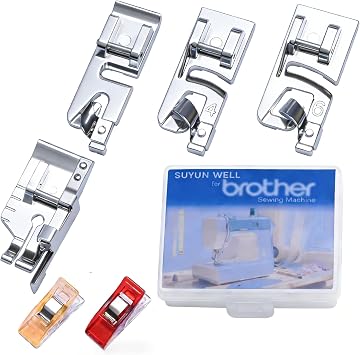 Narrow Rolled Hem Presser Foot 1/4" Quilting Patchwork Foot Sewing Rolled Hem Foot 3/4/6mm Hemming Foot for Sewing Low Shank Snap-On Singer, Brother, Babylock, Janome, Etc Sewing Machine