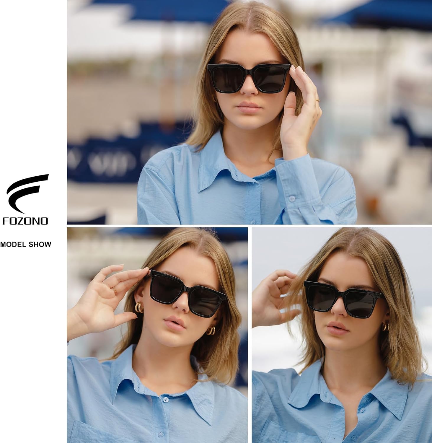 Large Square Sunglasses Trendy Polarized Sunglasses for Women Men Classic Retro Style UV400 Protection - Image 3