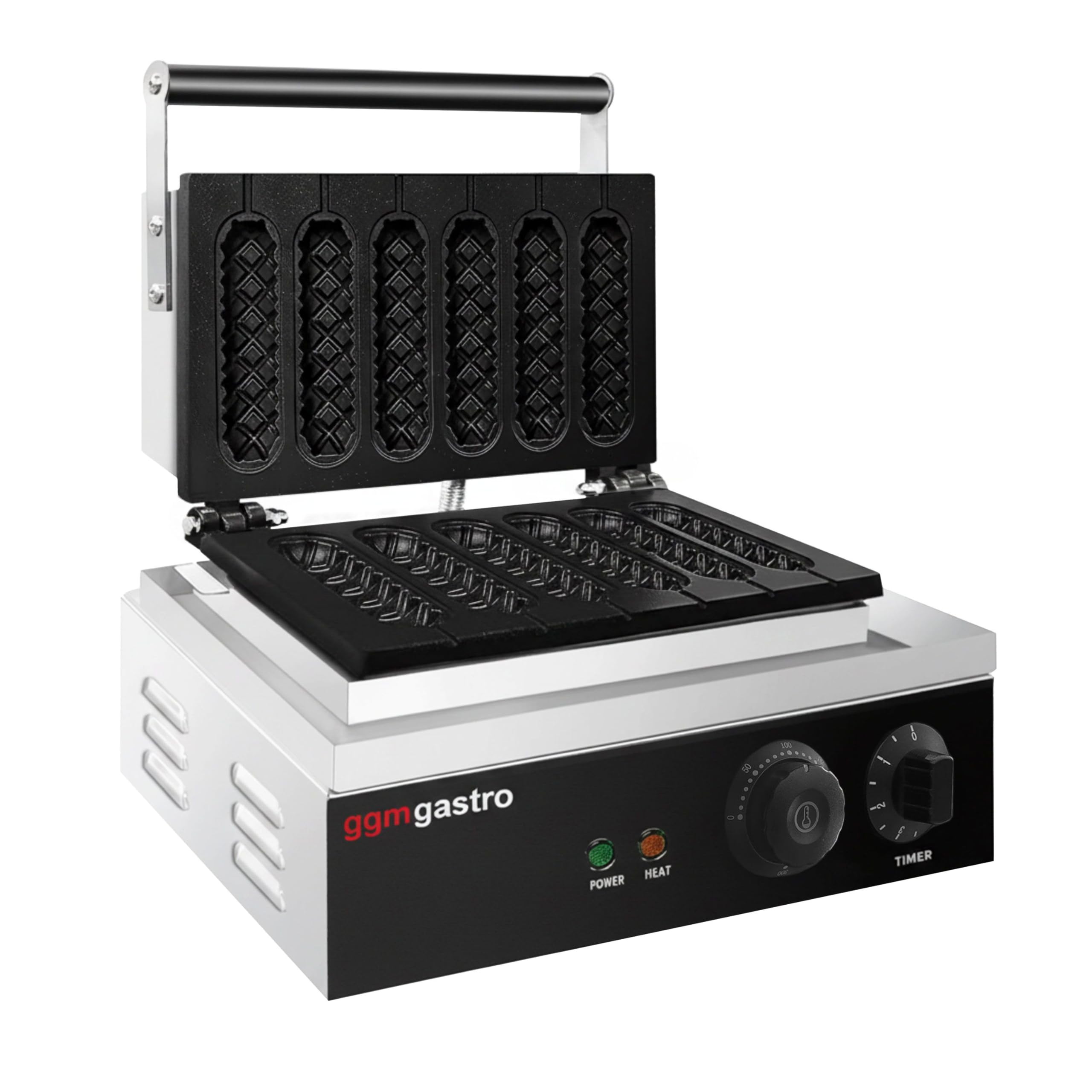 GGM Gastro Waffeleisen Lolly am Stiel 1,55 kW | Ideal für den Dauereinsatz, hochwertige Gusseisenplatten, präzise Zeitsteuerung, leichte Reinigung, sofort einsatzbereit