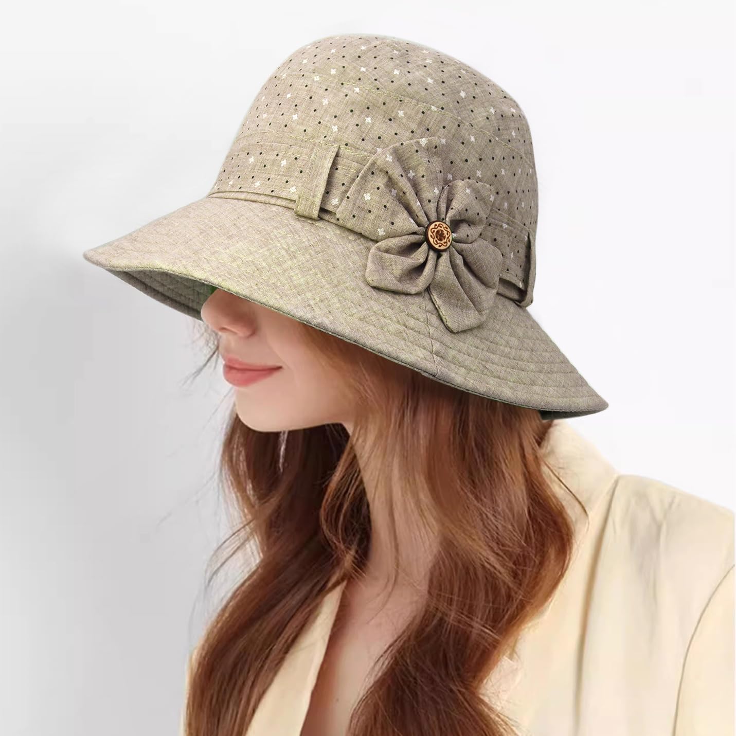 Women Cloche Bucket Hat Vintage Fedora Bowler Hats - Image 2