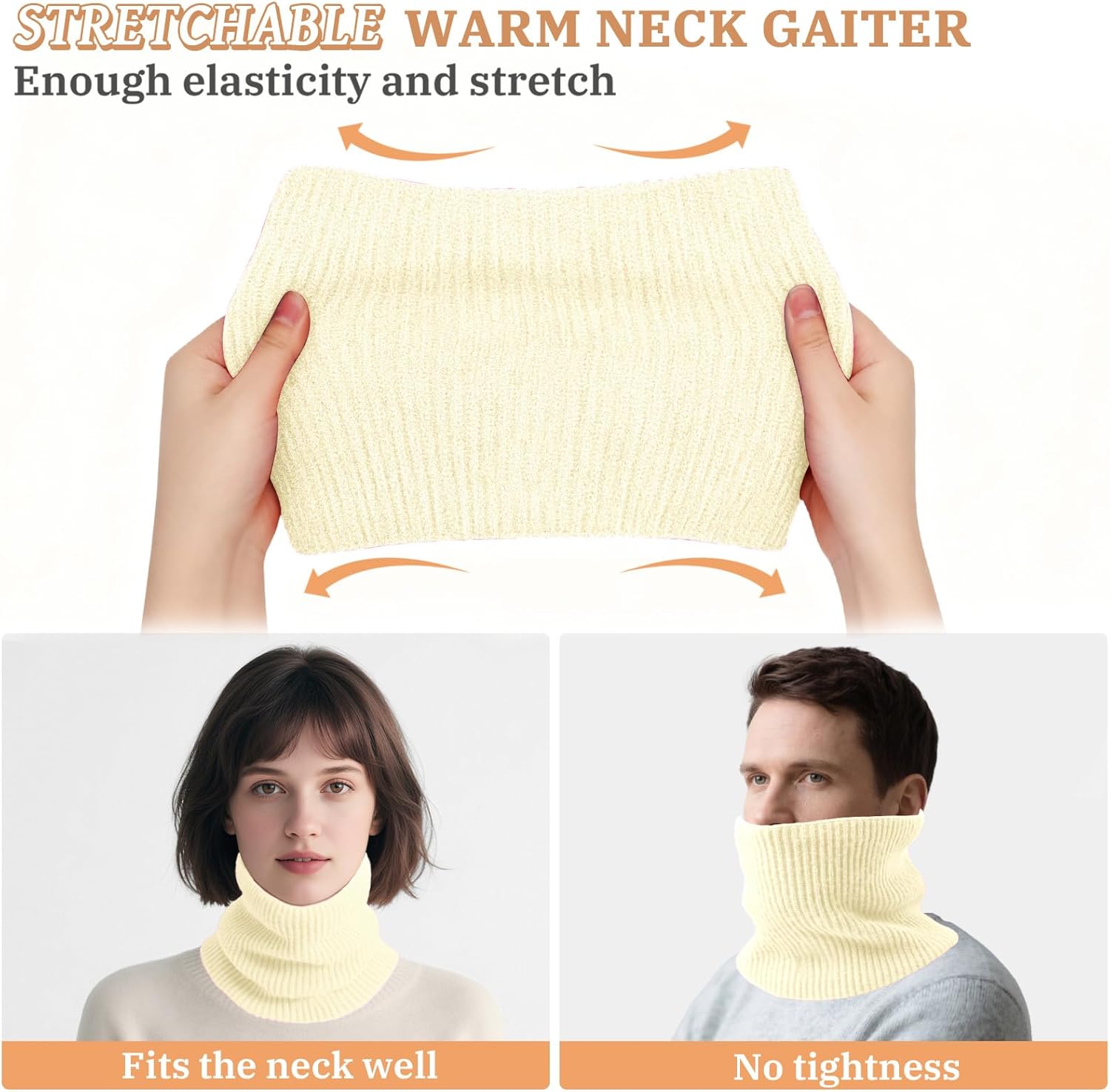 Fleece Lined Neck Warmer Gaiter for Men Women Winter Knitted Face Scarf Ski Neck Cover for Cold Weather - Image 4