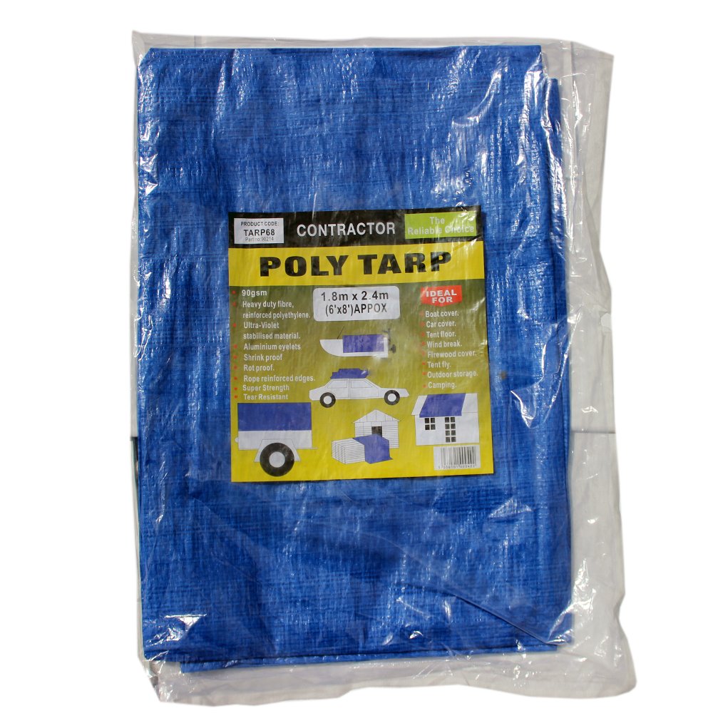 Tarpaulin, Blue 1.8 x 2.4 Metre (5.9' x 7.9')