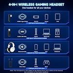 AOC Wireless Gaming Headset for PS5, 2.4GHz Gaming Headset with Mic, 45H Playtime, Immersive Surround Sound, Noise Cancelling Gaming Headphone for PS5, PC & Switch, Xbox with 3.5mm Cable - White