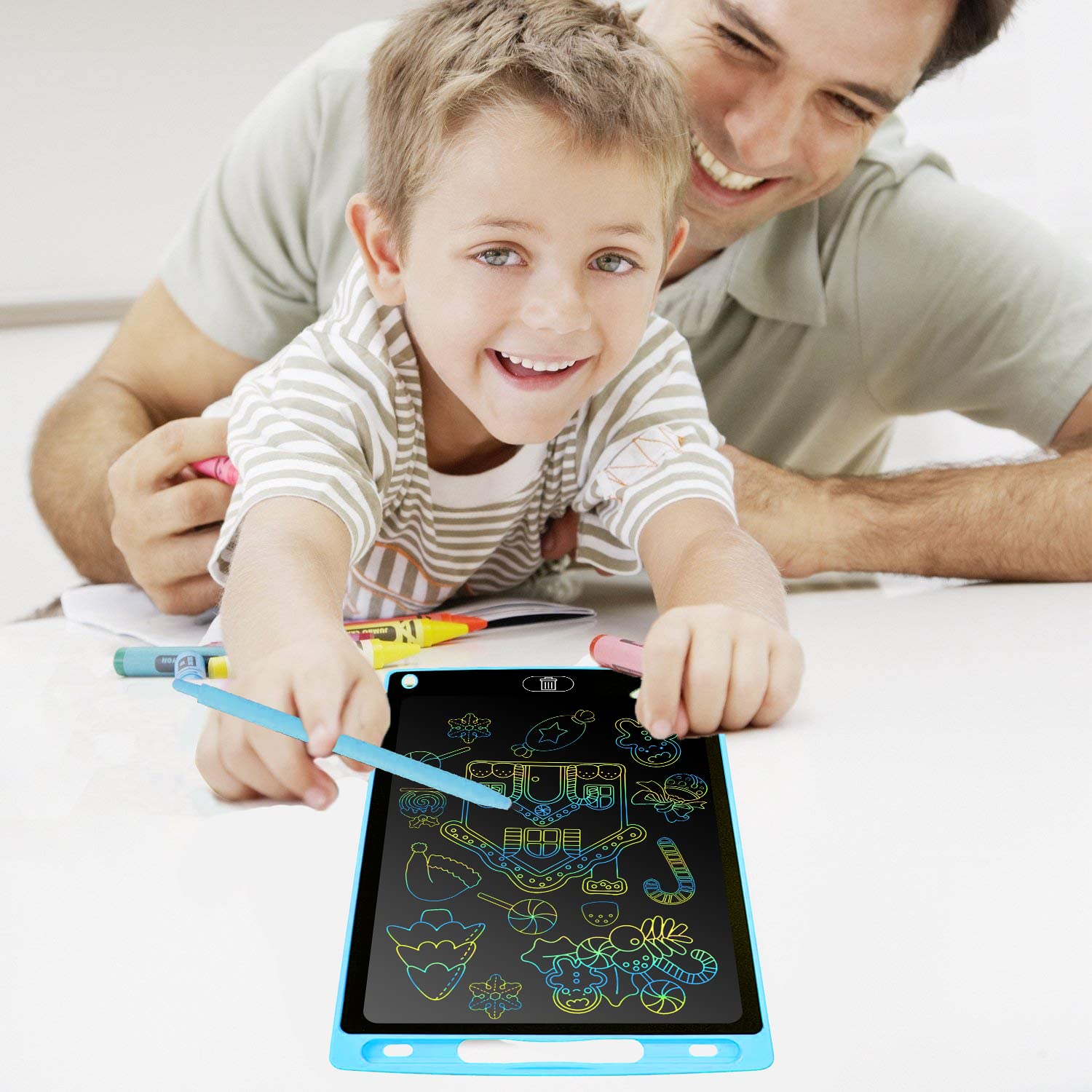 Frasheng Tablette d'écriture LCD colorée 12 Pouces pour Enfants