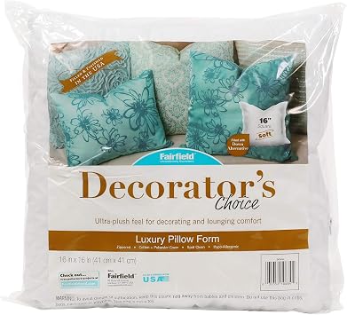 Fairfield Decorators Choice Throw Pillow Insert, 16" x 16", White