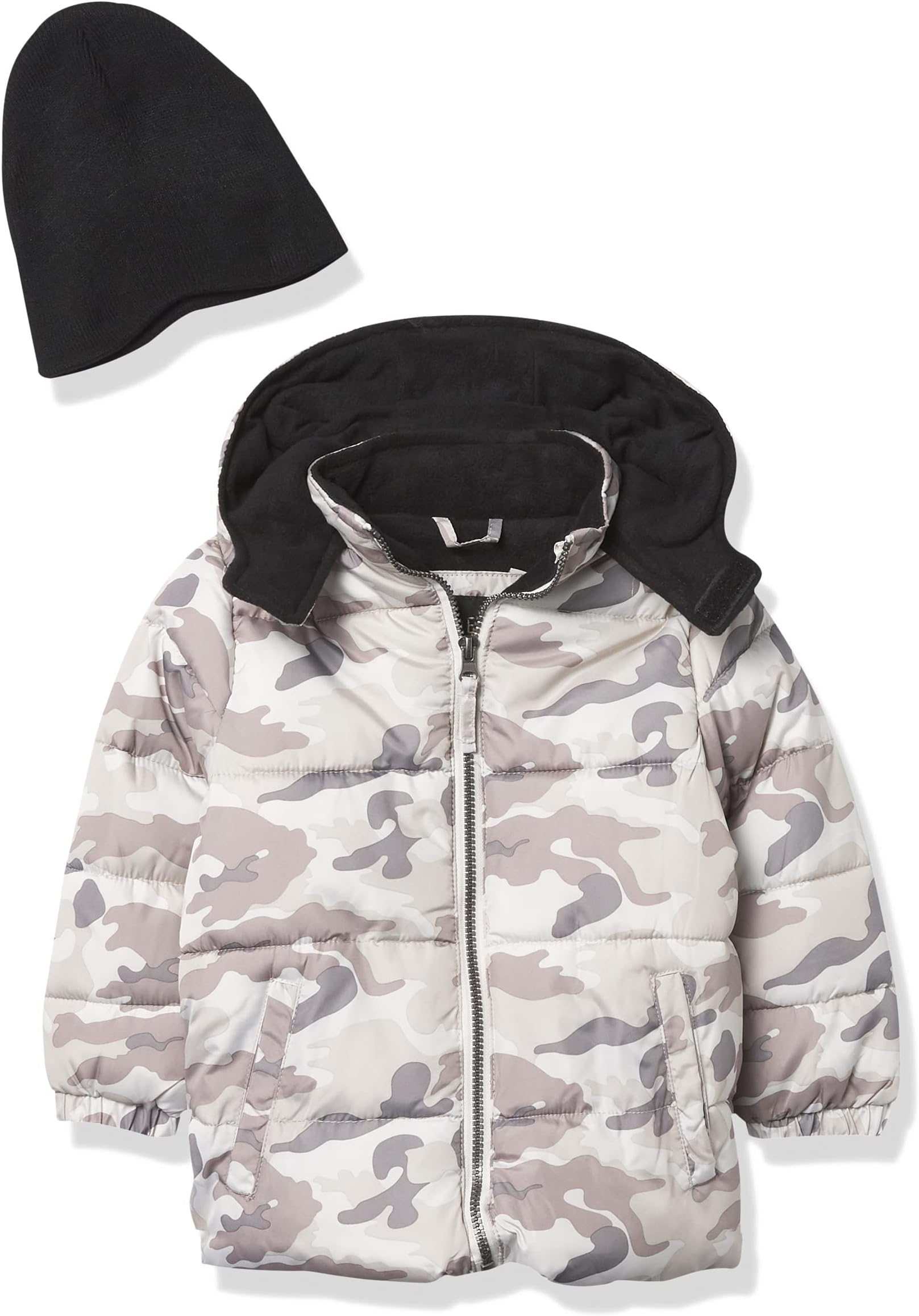 iXtremeboys Gwp Hooded Puffer With Knit Hat Quilted Jacket