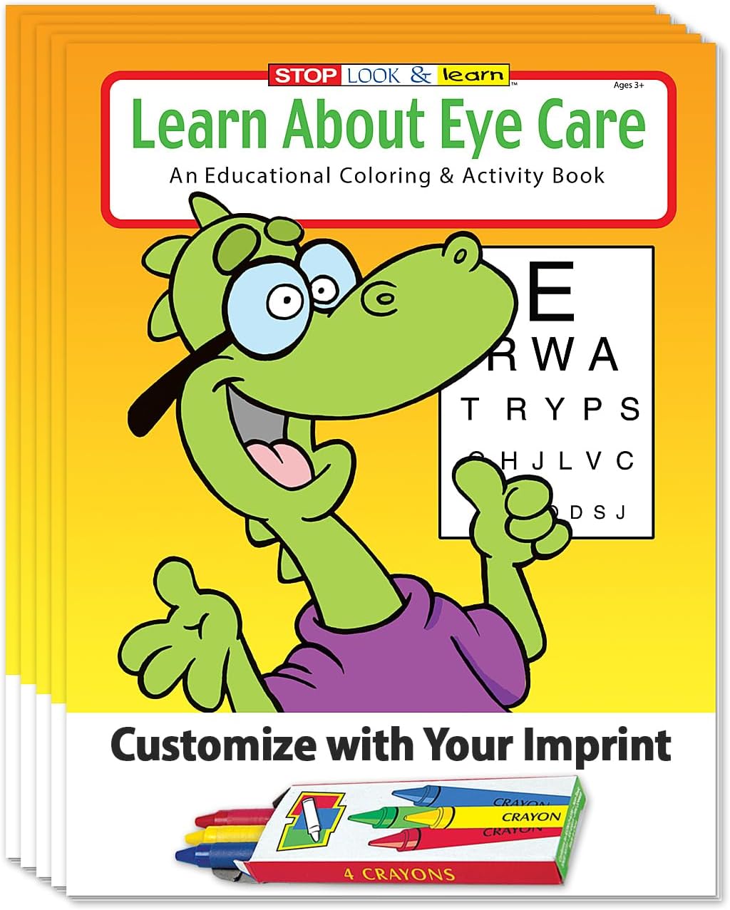ZOCO – Learn About Eye Care – Custom Promotional Coloring Books (250 Bulk Pack, with Crayons) – Optometrist, Eye Doctor Gifts for Kids