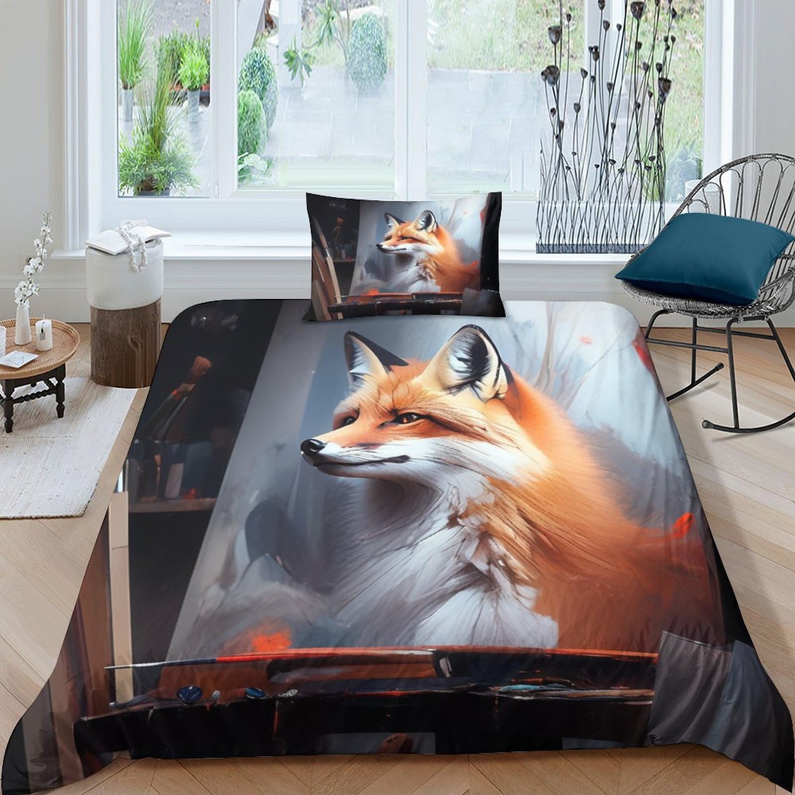 Ensemble de literie 135x200cm ICOBES avec housse de couette lit simple 1 place