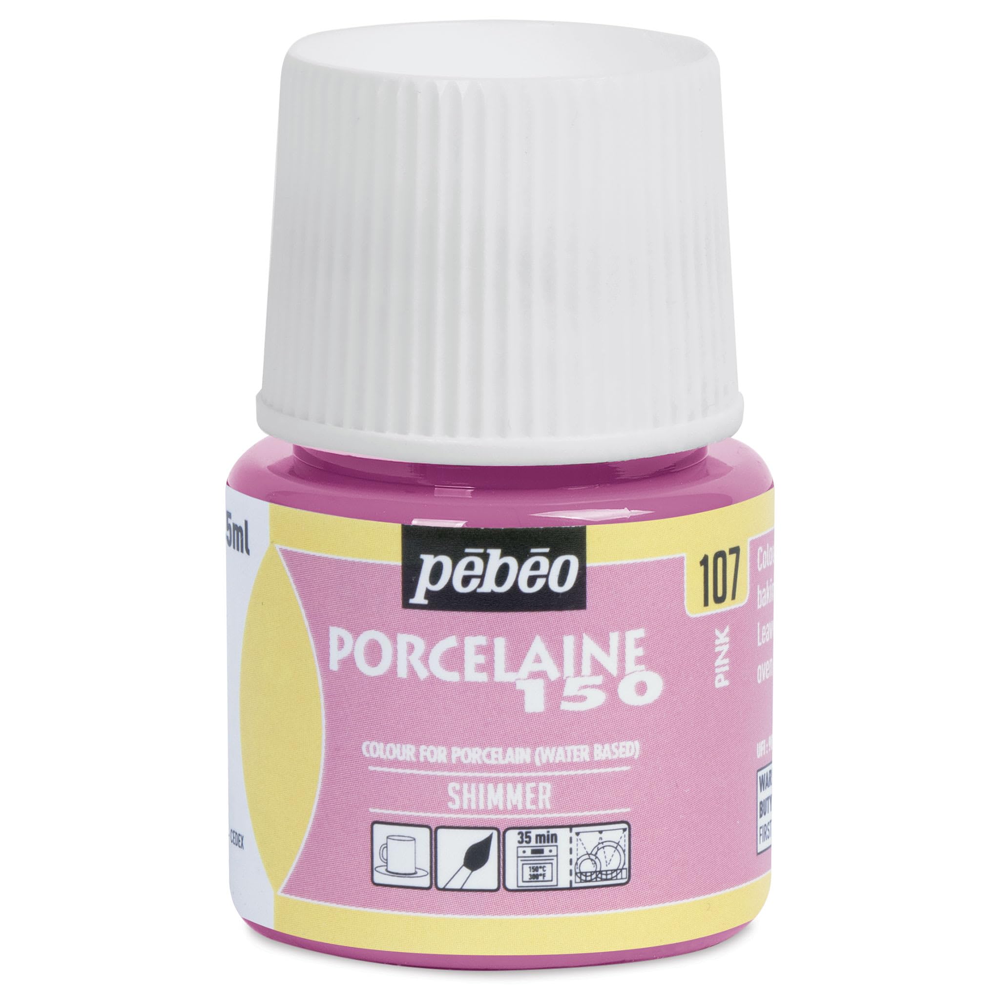 Pebeo 24107 Porcelaine 150 China Paint 45-Milliliter Bottle, Shimmer Pink