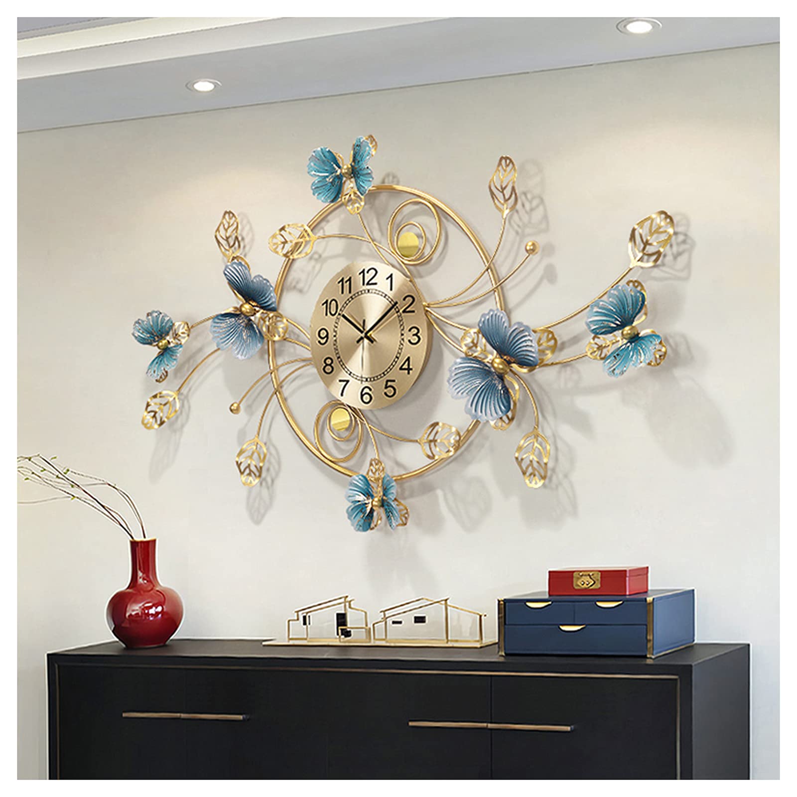 Horloges murales à quartz grande taille en métal 3D - 7