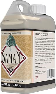 SamaN Interior Water Based Wood Stain - Natural Stain for Furniture, Moldings, Wood Paneling, Cabinets (Whitewash TEW-116-32, 32 oz)