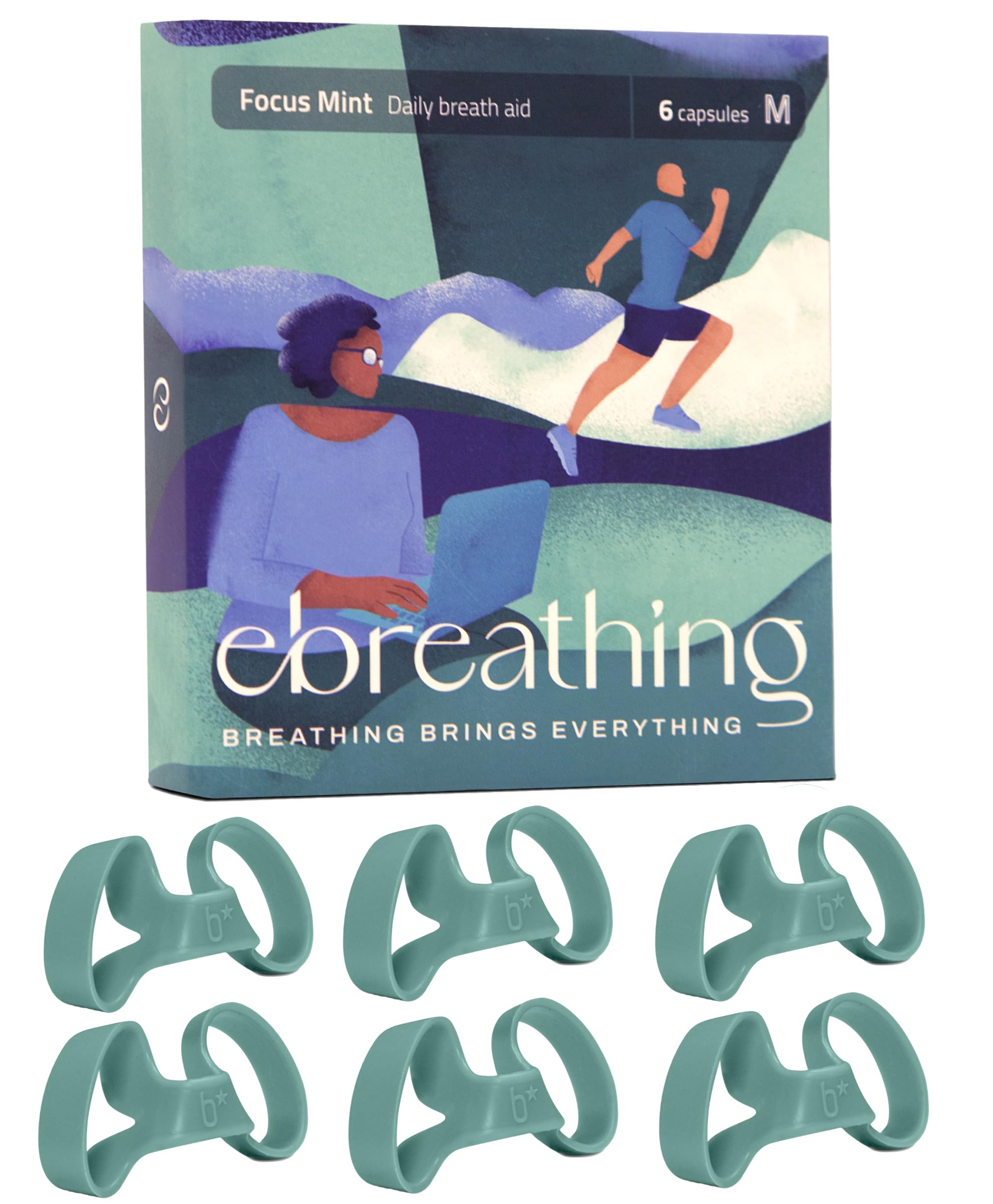 Soft Nasal Dilators for Improved Breathing, Snoring Relief & Sinus Congestion - Comfortable Nose Vents for Sleep, Sports & Daily Use, Focus Mint (Green_Mint Scent, Medium)