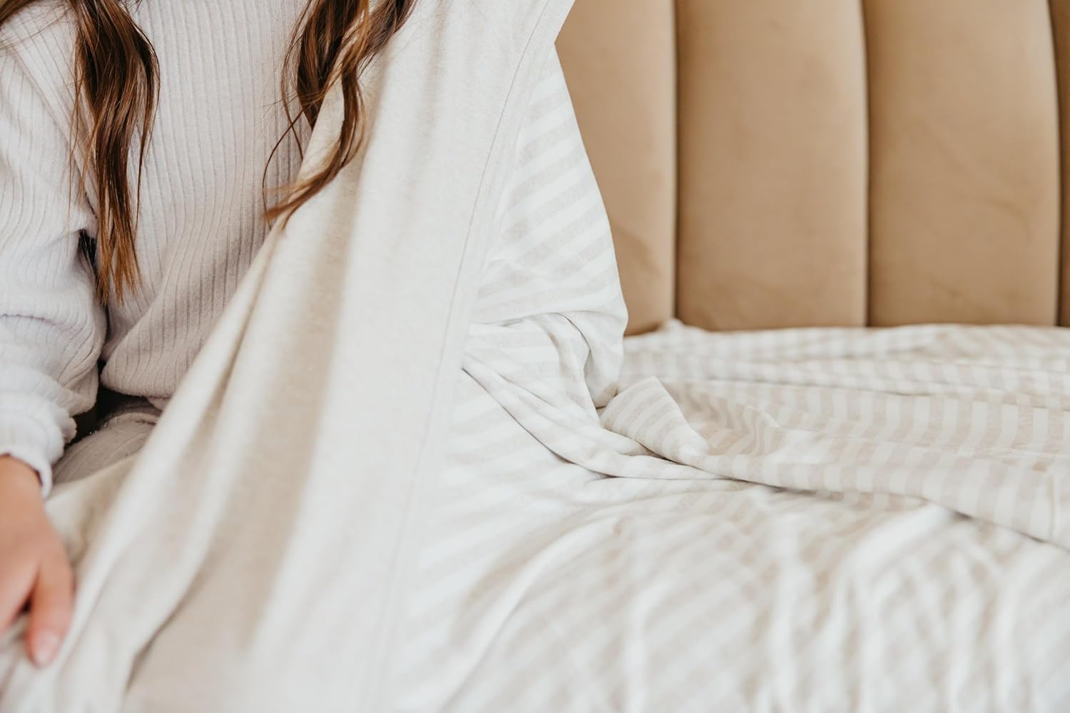 Copper Pearl Jumbo 3-Layer Baby Blanket: Soft Baby Quilts for Boys and Girls | Breathable, Cozy, Toddler Blanket | Baby Quilt for Newborns | 46x46 Premium Polyester/Rayon | Coastal