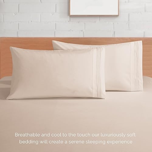 Vista 43 de Elegant Comfort - Juego de sábanas de 3 piezas de lujo de 1500 hilos, calidad egipcia, Microfibra, Blanco, Completo