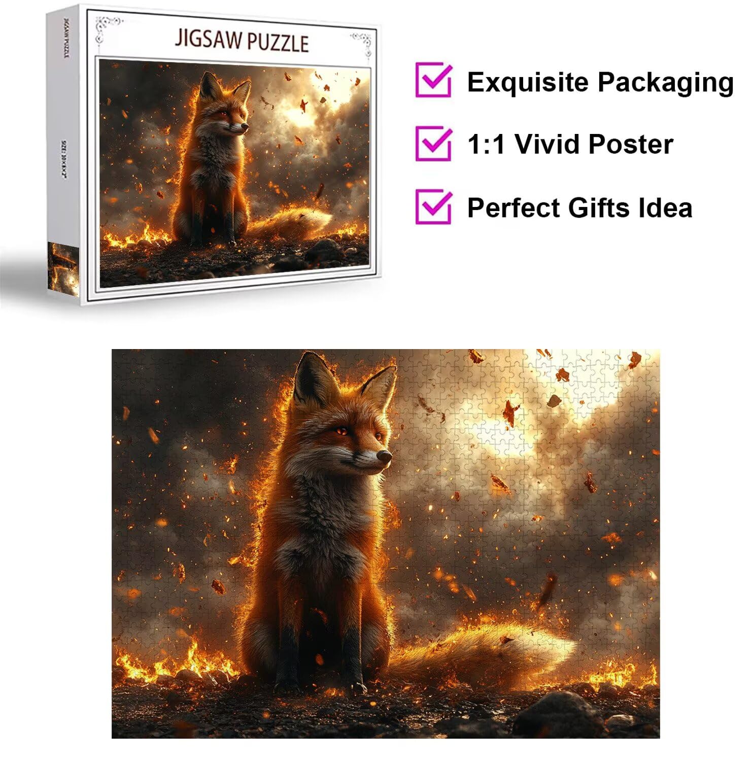 Puzzle dla dorosłych 6000, Fox Flame, 179x105cm, n-224
