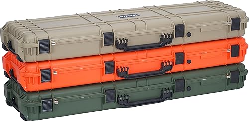 Miniatura 11 de MEIJIA Funda rígida portátil para rifle impermeable para todo tipo de clima, funda de pistola con ruedas, espuma de ajuste personalizable incluida