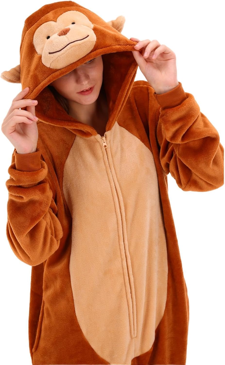 COSUSKET Snug Fit Unisex Adult Onesie Pajamas, Flannel Cosplay Animal One Piece Halloween Costume Sleepwear Homewear