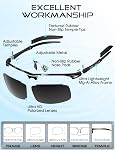 ATTCL Polarized Sunglasses for Men Fishing: UV400 Protection Lightweight AL-MG Frame Wraparound Sun glasses for Driving Golf