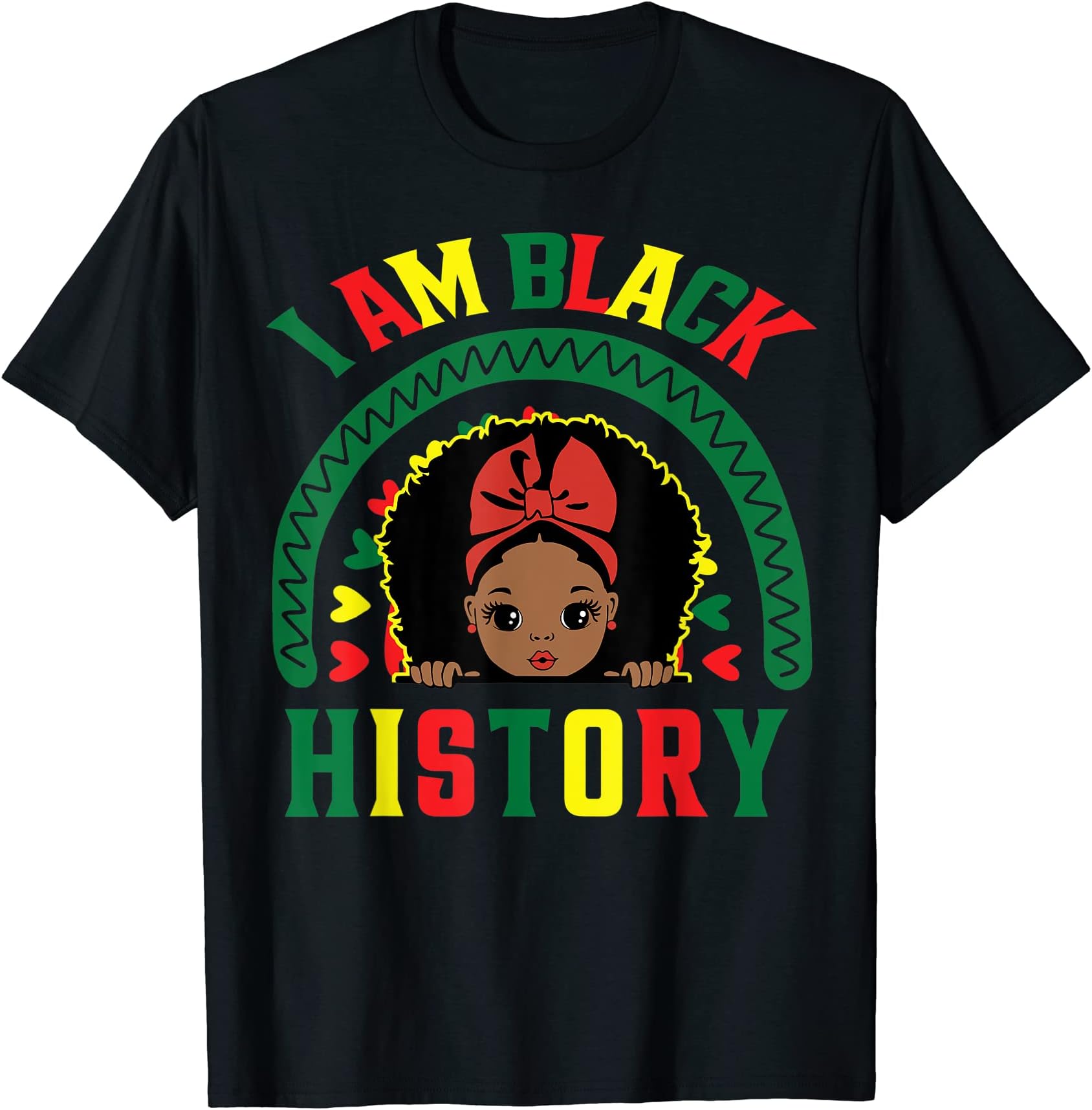 caterpillarAfrican American Girl I Am Black History Melanin Kid Toddler T-Shirt