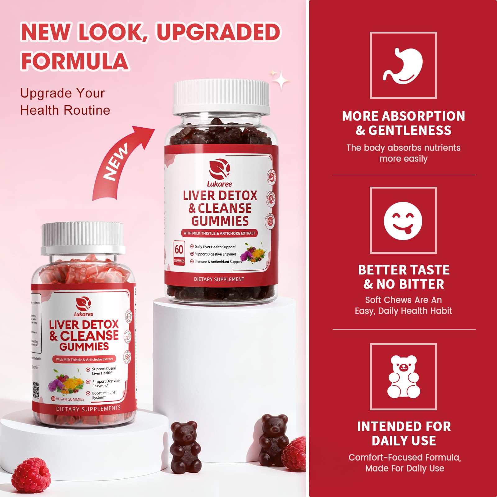 Liver Cleanse Detox & Repair Gummies - Natural Liver Support -120 Count — Amazon image 3