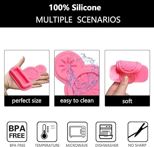 Miniatura 3 de Moldes de chocolate para magdalenas de limón, molde de fondant de anís estrellado y canela, moldes de silicona para hornear frutas y limón para