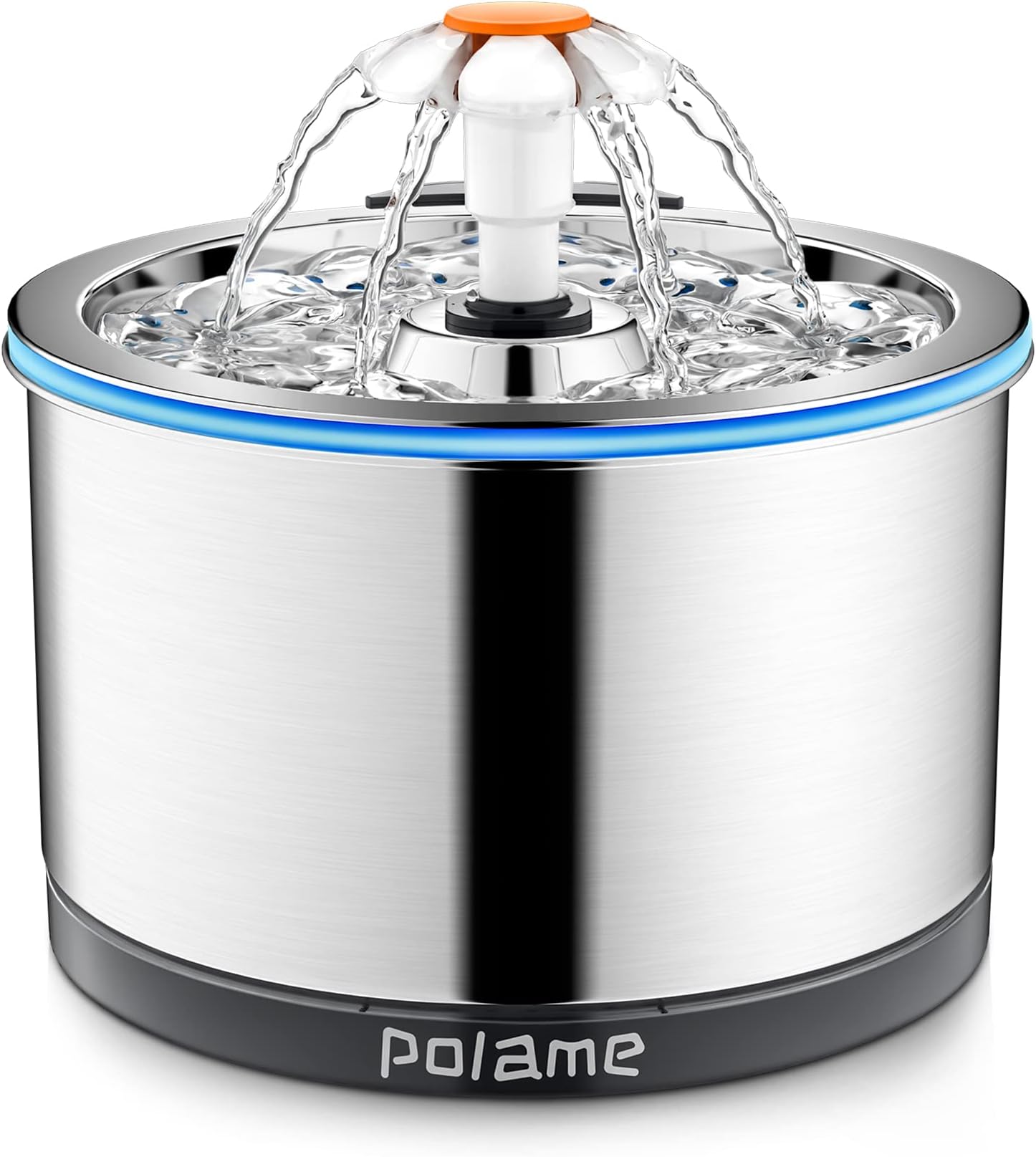 Cat Water Fountain Stainless Steel, 84oz/2.5L Pet Water Fountain for Cats Inside, Ultra-Quiet Cat Drinking Fountains, Dog Water Dispenser Bowl with 1 Cat Waterer Filter, 1 Kit Brushes for Cats Dogs