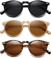 YMRFW Retro Small Round Polarized Sunglasses for Women - Vintage Circle Style UV Protection Lightweight Fashion