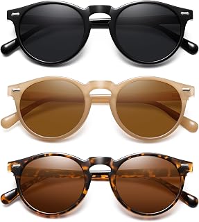 YMRFW Retro Small Round Polarized Sunglasses for Women - Vintage Circle Style UV Protection Lightweight Fashion
