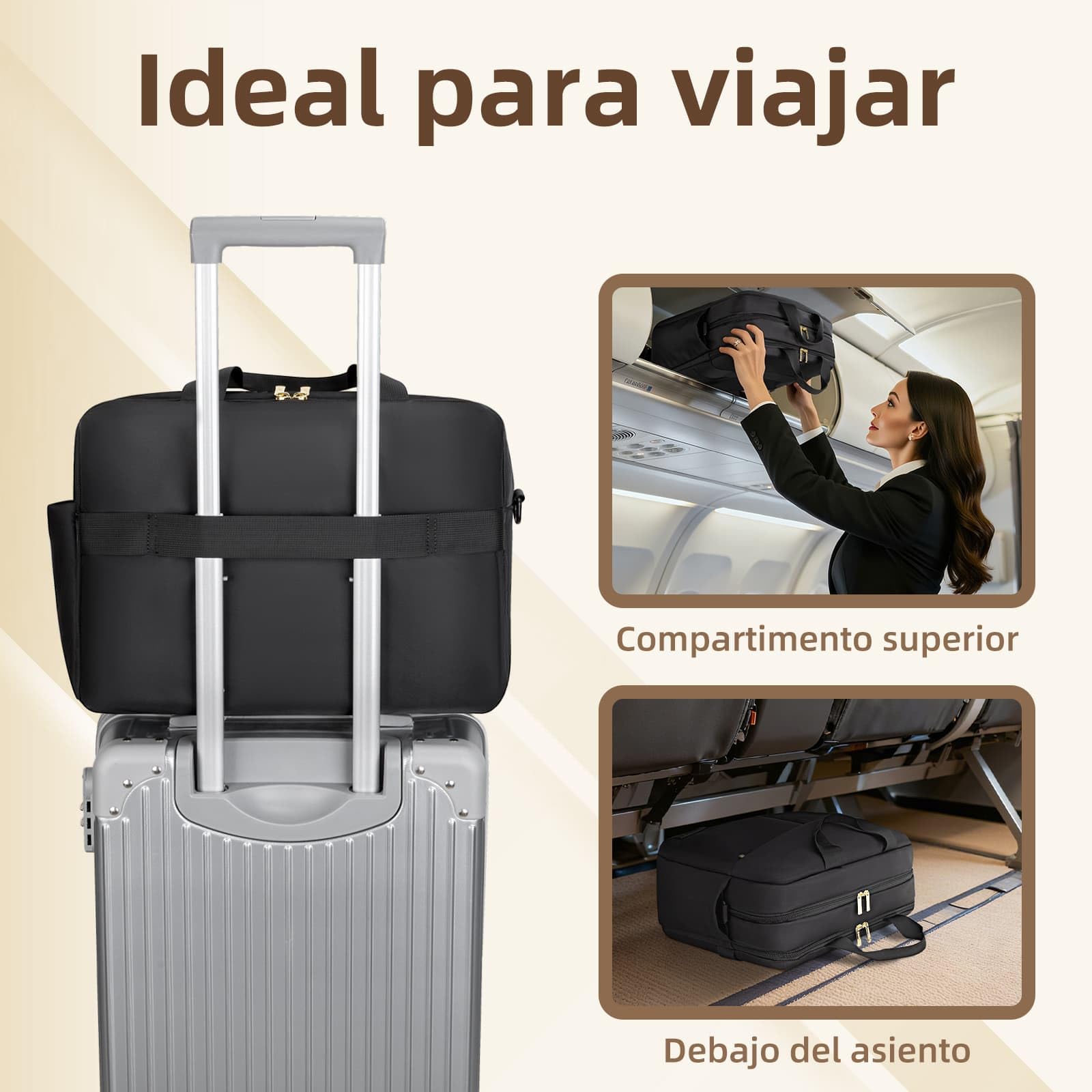RAINYEAR Bolso para portátil de 15,6 pulgadas Bolso mensajero para portátil Bolso para mujer Maletín para negocios Oficina Viajes Bolso pequeño para ordenador