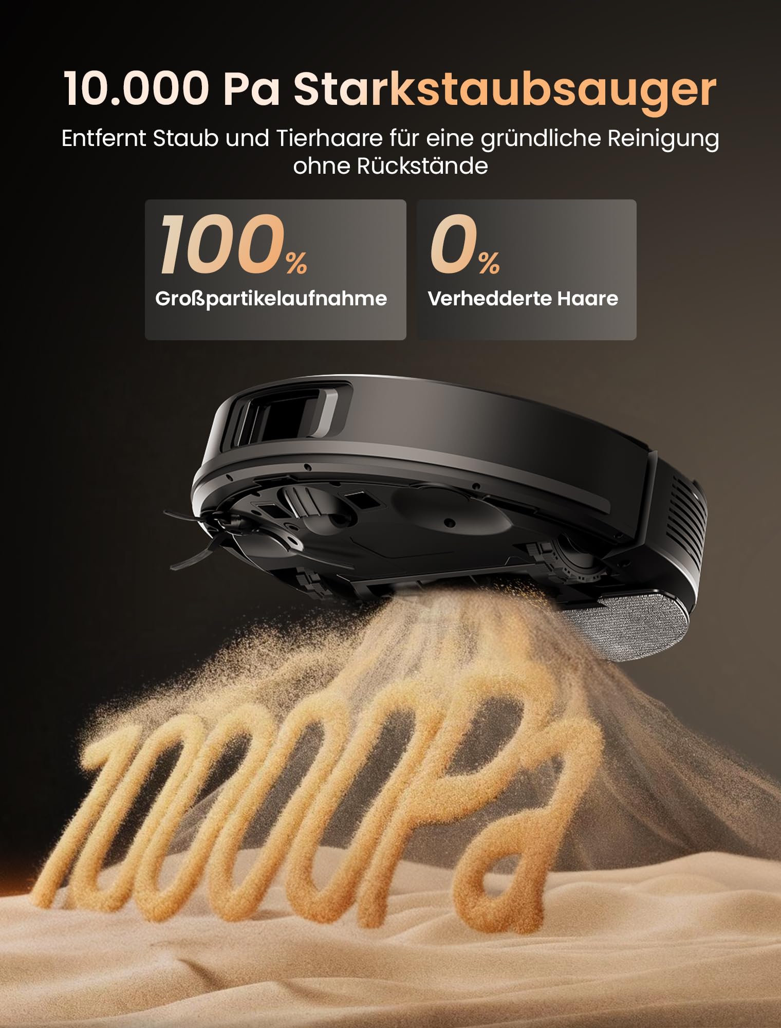 Proscenic Q20Plus Saugroboter mit Wischfunktion, 10000Pa 200min Staubsauger Roboter mit Beutellose Entleerungsstation, 3-in-1 Saug und Wischroboter für Tierhaare, Teppiche, Hartböden, Schwarz