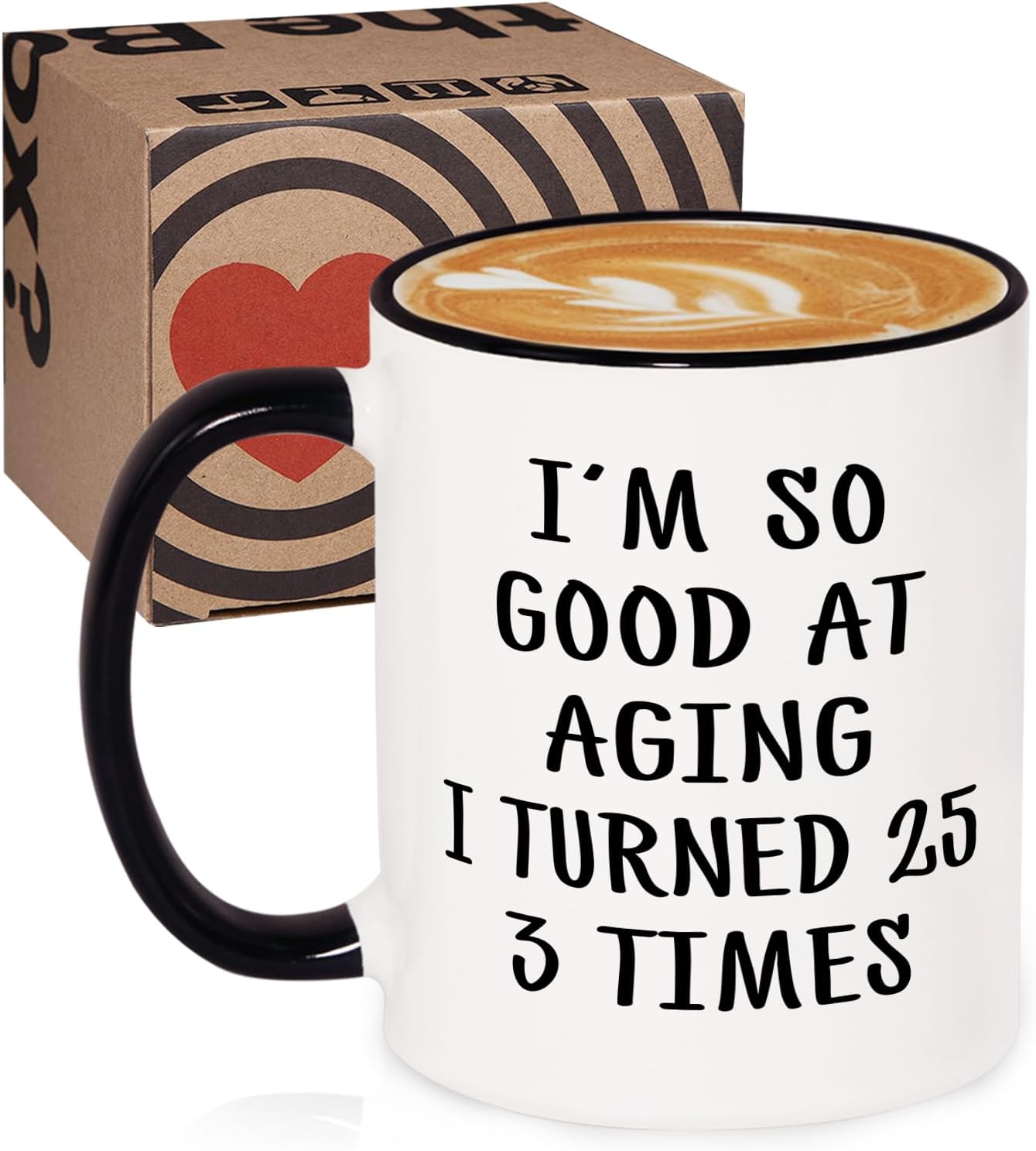 Aurahouse 75th Birthday Gifts for Women Men Mug, 75 Year Old Birthday Gifts for Women Men, Funny 75th Birthday Decoration Gift Ideas for Mom Dad Papa Aunt Grandma Grandpa, Turned 25 3 Times Coffee Cup - Image 7