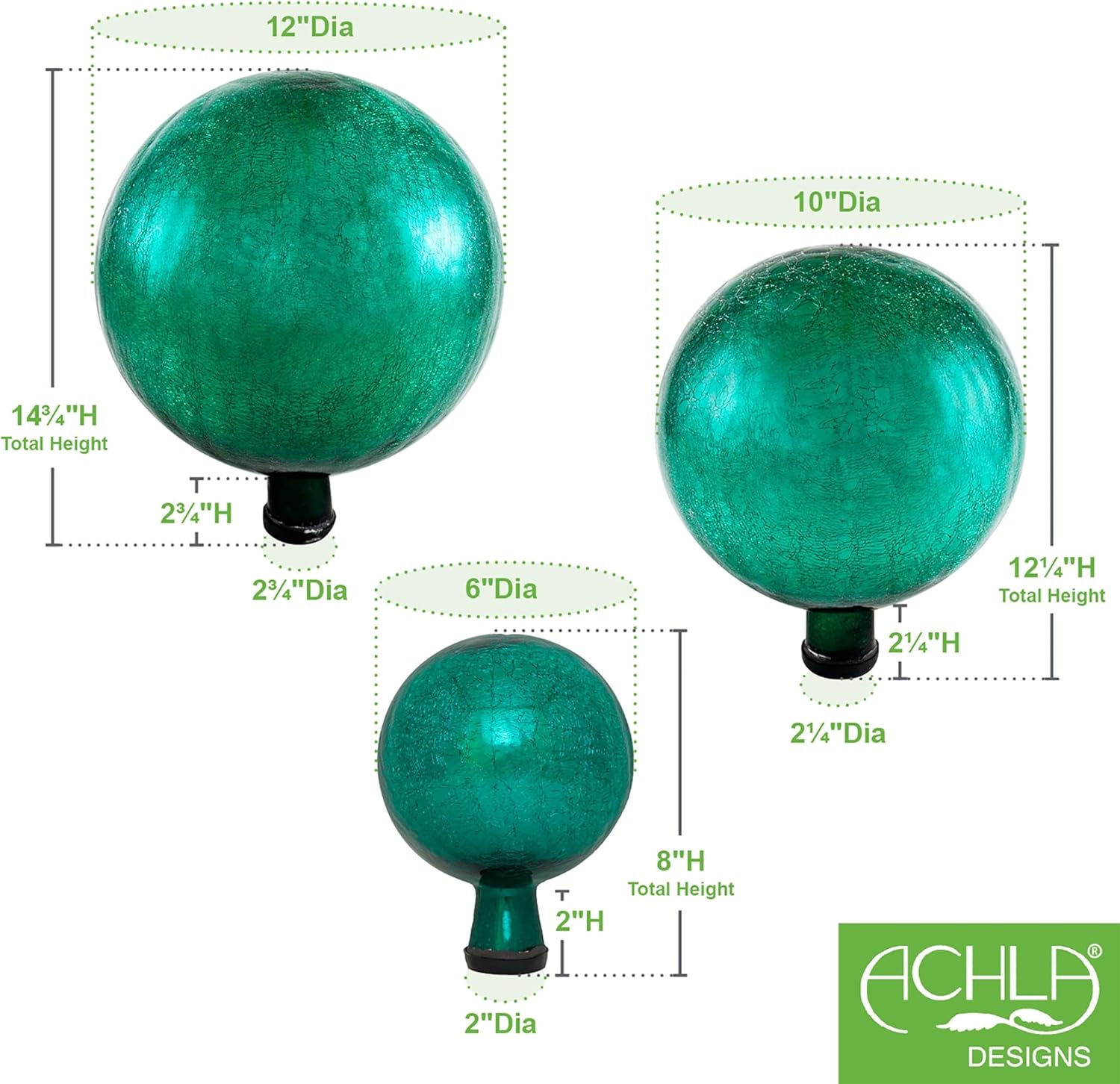 10" Gazing Globe, Emerald Green