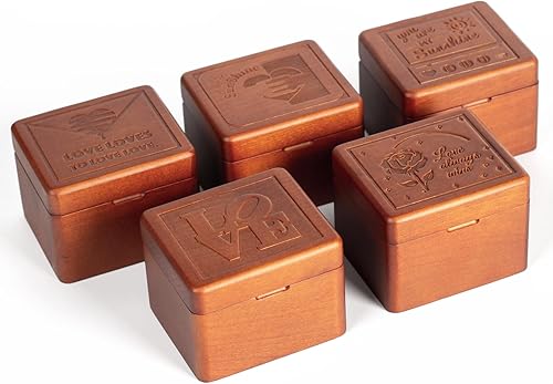 Miniatura 7 de Caja de música de madera maciza con mecanismo de cuerda antigua, caja musical grabada con espejo, regalo de Navidad, cumpleaños, día de San Valentín