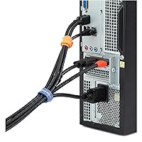Vista 7 de Cable Matters - Paquete de 100 bridas reutilizables con cierre de contacto de velcro para organizar cables, multicolores, resistentes a 42 lbs