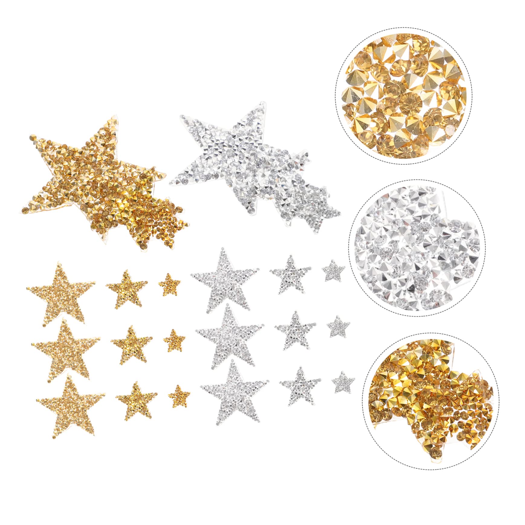 TEHAUX 90piezas Parches De Brillo Forma De Para Ropa y Accesorios De Moda Parches Decorativos De Poliéster Para Reparación y Manualidades Para Bolsas y Vestidos