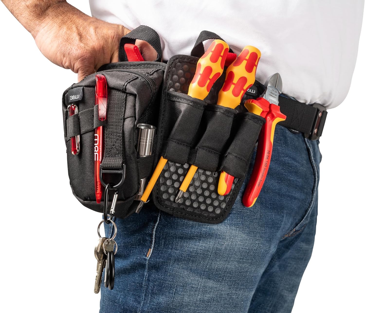 B&W Tool.Module Sac à Outils magnétique (Porte-Outils avec système Fidlock, avec Panneau arrière magnétique, Sac pour Ceinture à Outils, en Polyester) sans Outils, 116.63