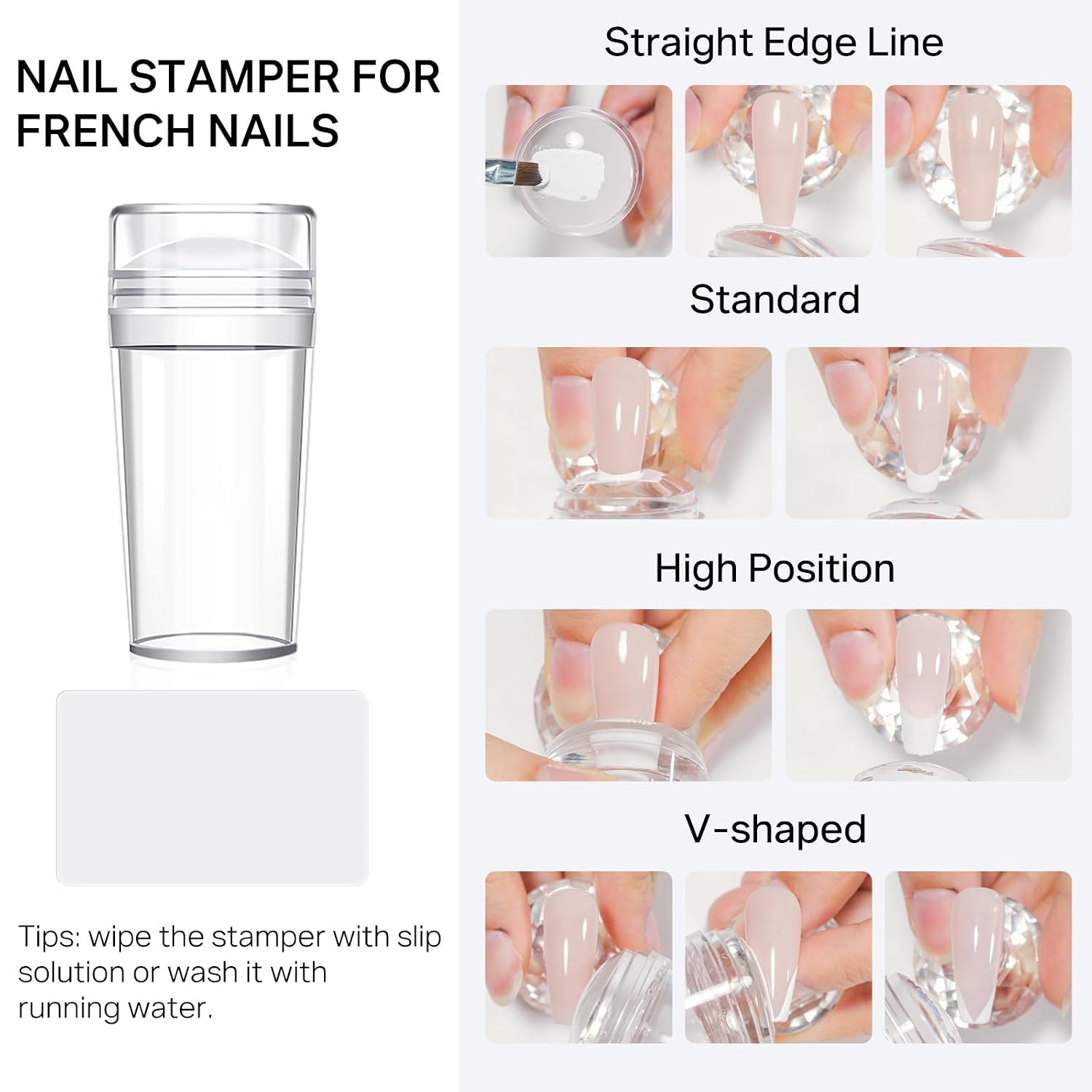MIZHSE White Poke Gel Nail Art Kit, with Professional Poke Foundation Gel and Brush Tool, Nail Stamper for French Nails, French Tip Nail Stickers Multifunctional Drawing Painting Nails Art Design