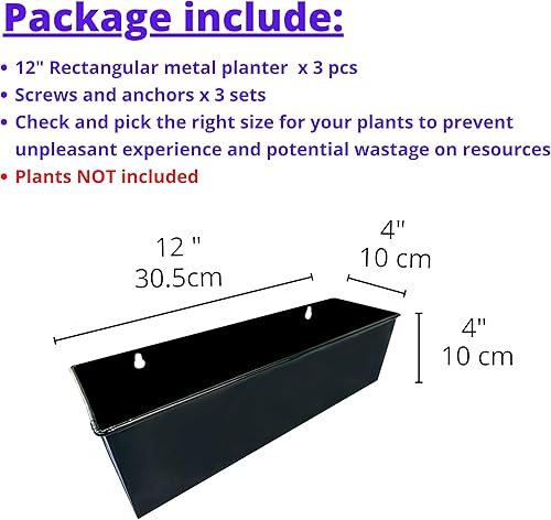 Miniatura 2 de LaLaGreen - Maceta de pared para interiores, paquete de 3, macetas grandes de 16 pulgadas para suculentas montadas en la pared, maceta colgante de