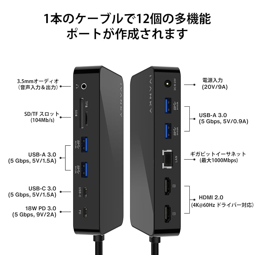 MacBookアクセサリー iVANKY FusionDock Max1 FusionDock Max 1 - Thunderbolt 5ケーブル付き - iVANKY