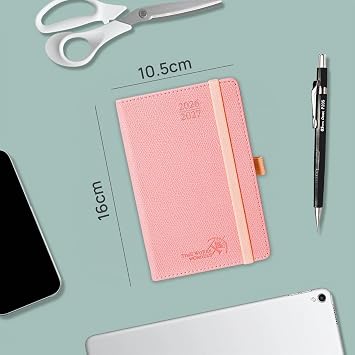 POPRUN Pocket Calendar 2026 2027 Small Weekly Planner Approx. A6 (15.6 x 10 cm)