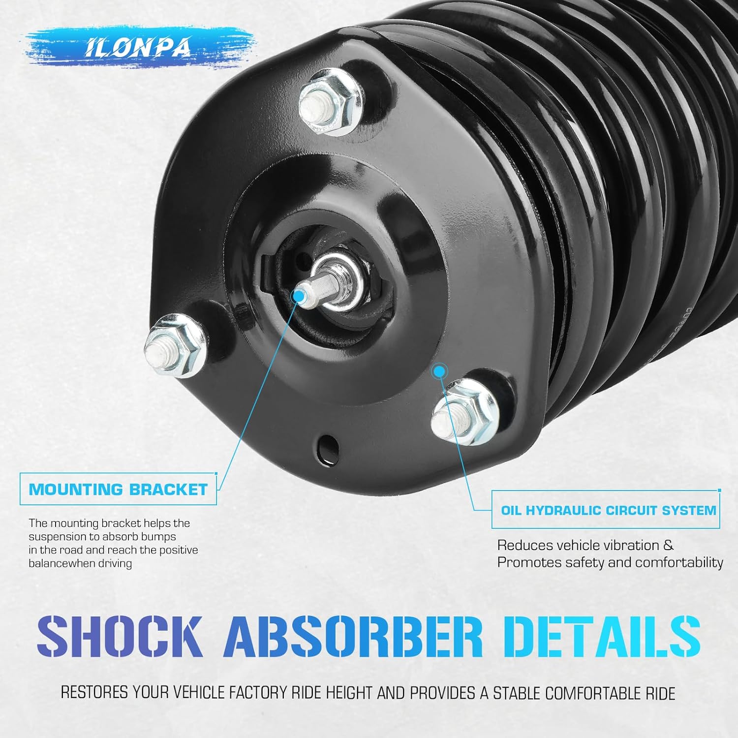 Front Struts w/Coil Spring & Sway Bar Links for 2010-2012 Ford Fusion 2.5L, 2010-2011 Mercury Milan 2.5L, Shock Absorbers Replace 272596, 4PCS