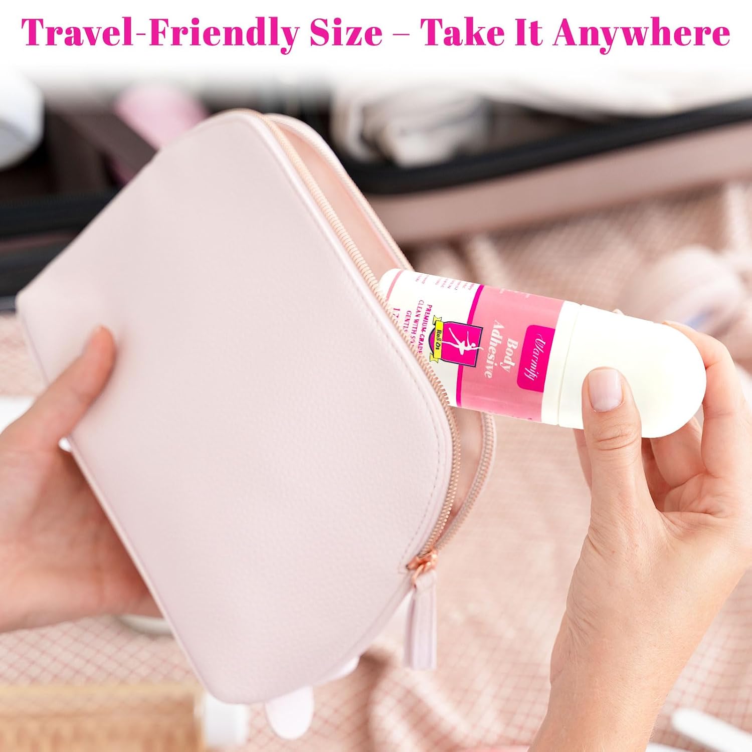 2 Pack Body Glue for Clothes Roll-On – Strong Hold Body Adhesive for Clothing & Skin, Sweat Resistant, Easy Wash-Off Fashion Glue for Socks, Bras, Wigs, Costumes & Leotards,No Residue,Gentle Formula