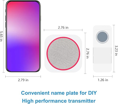 Miniatura 6 de SURNICE - Timbre inalámbrico, impermeable, enchufable, con 2 receptores, funciona a 984.3 ft1000 pies de rango con 38 campanillas, 4 niveles de