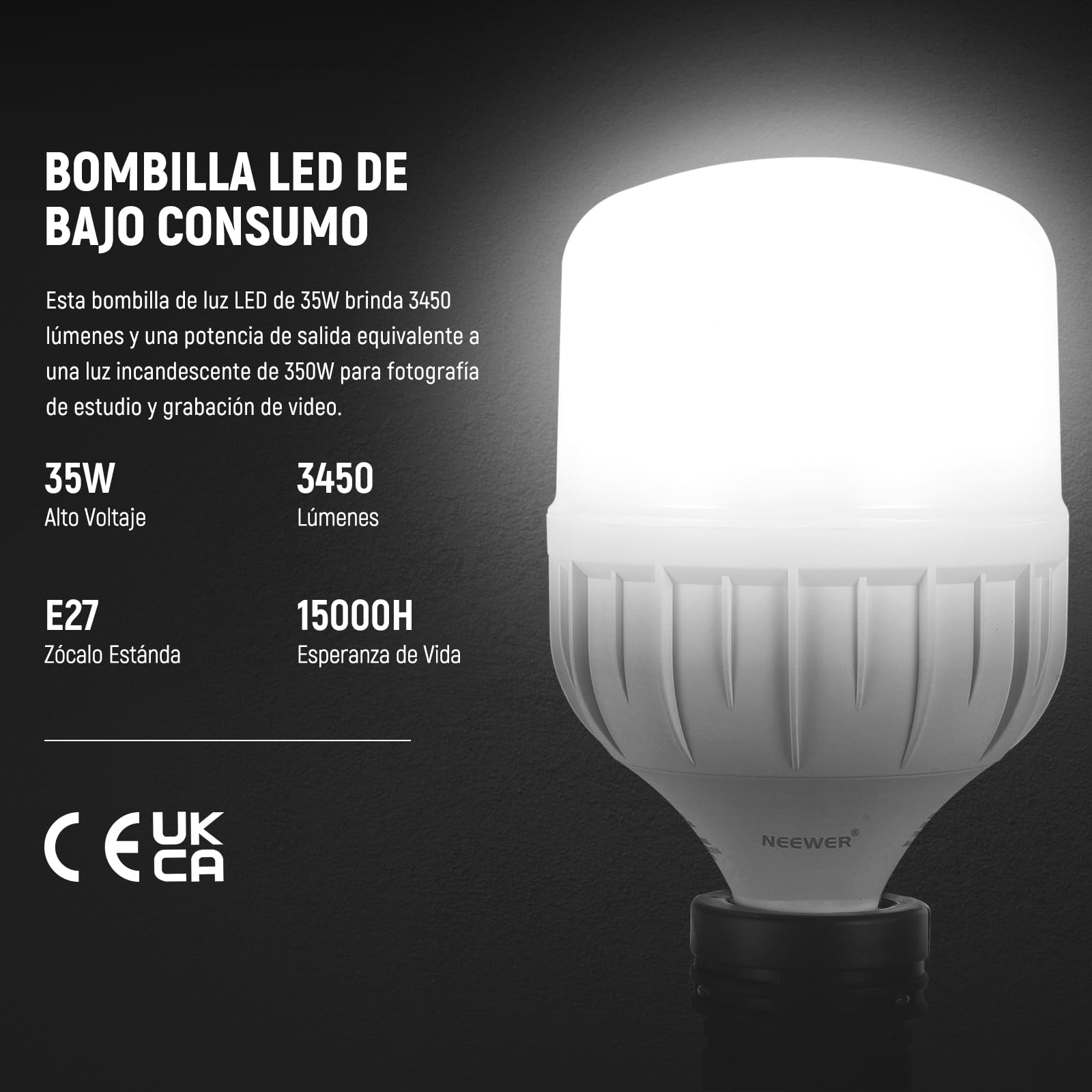 NEEWER Kit de Iluminación Continua de Caja de Luz Equivalente a 700W, 3 Bombillas de LED de 5700K, 60x60cm Softbox con Enchufe E27, Photography Softbox Lighting Kit para Equipo de Estudio Fotográfico
