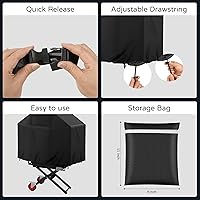 Vista 8 de Ankoco Cubierta para parrilla de 66 pulgadas 420D resistente al agua, cubierta para parrilla de barbacoa de gas resistente a los rayos UV