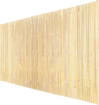 Happybuy Natural Bamboo Privacy Fence Screen, Eco-Friendly Privacy Bamboo Slat Fence, 6 ft H x 16 ft L Decorative Bamboo Screen Panel, for Garden, Backyard, Balcony, Patio, Pool Side